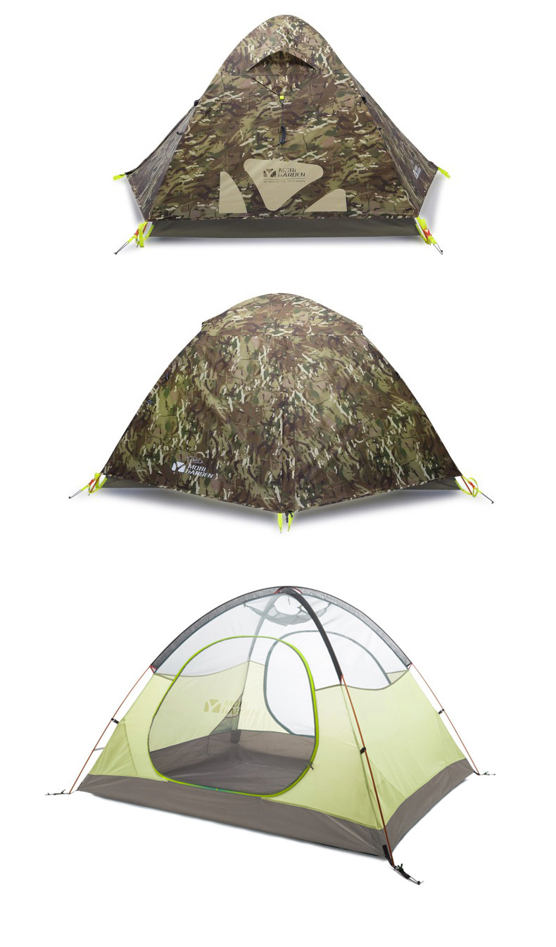 Cheap Goat Tents Mobi Garden 2 3Person Camping Tent Outdoor Ultralight Tent Double Layer Rainproof Windproof Hiking Travel Upgraded Camouflage   
